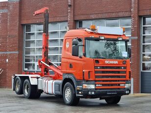 camion ampliroll Scania R124-420 6x2 Hooklift - Manual gearbox - Retarder - Euro2 - Full