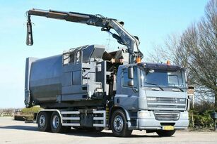 camion ampliroll DAF CF75/310 6x2 Darus emelőhorgos Press container Fassi 195