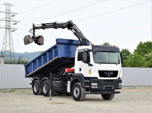 camion-benne MAN TGS 26.360 Kipper 4,90 m+TEREX 120.2E* FUNK* 6x4