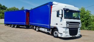 camion rideaux coulissants DAF XF 105.460 ATE + PRZYCZEPA ZESTAW JUMBO / ksenony + remorque rideaux coulissants