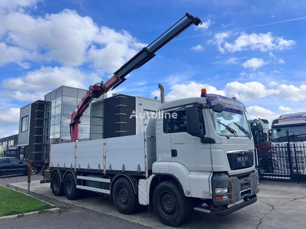 camion plateau MAN TGS 35.440 8X4 + HMF 2220 K2 MET REMOTE