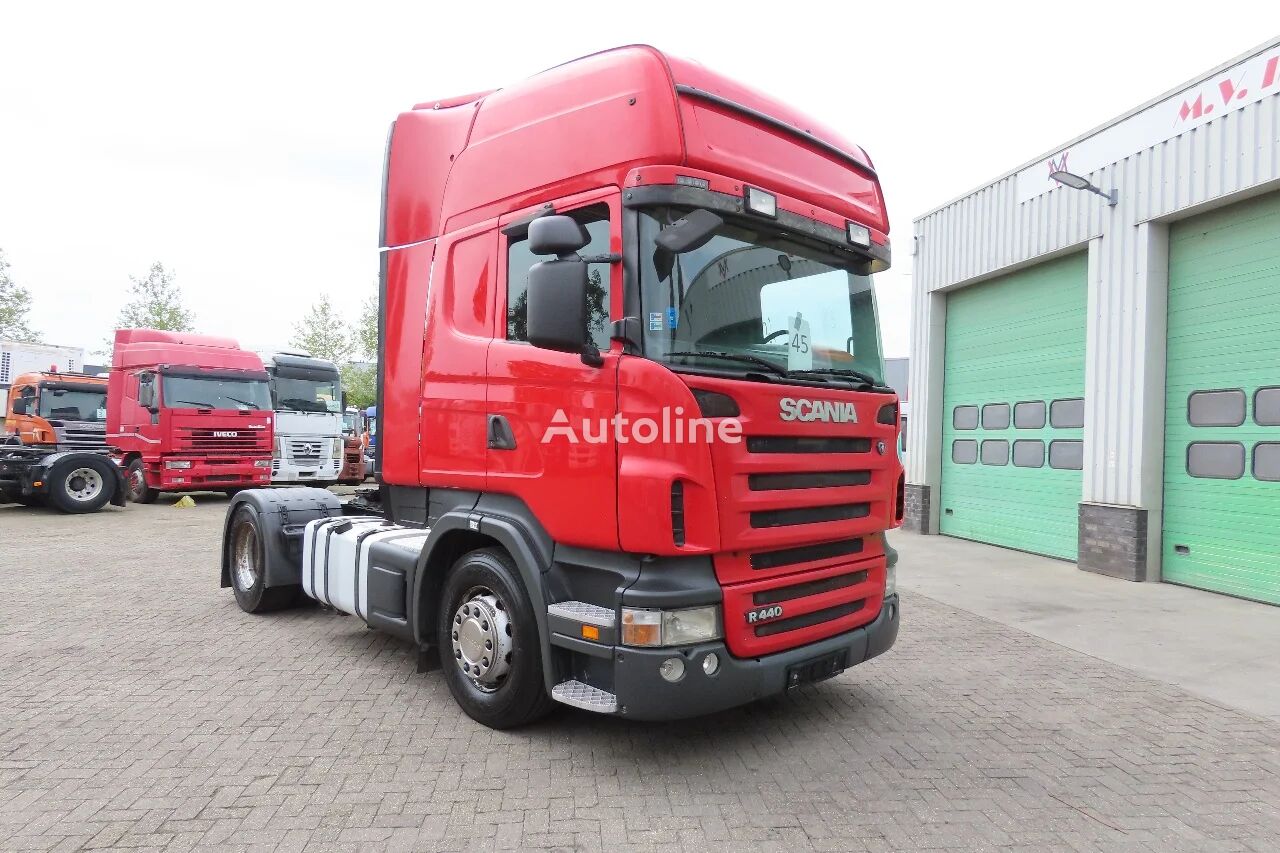 tracteur routier Scania R440 2 tanks, Frigo, 95% tires, 927381km, good chassis